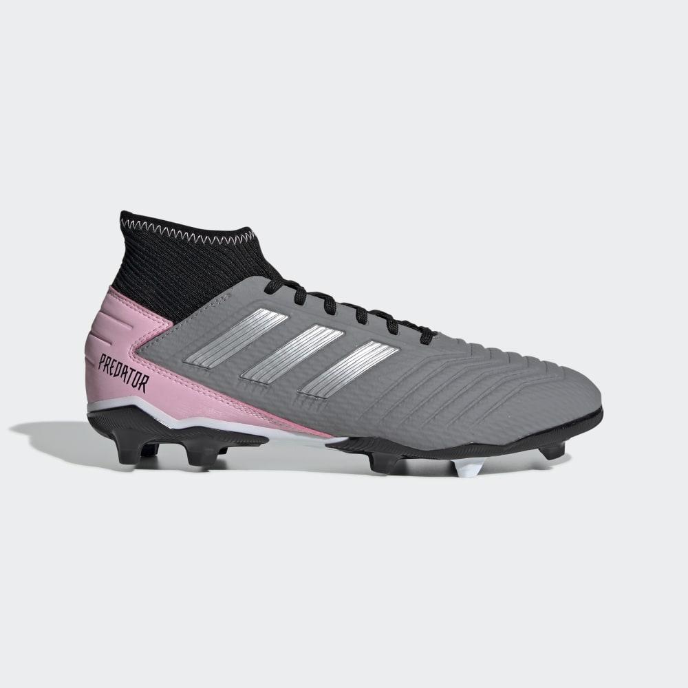 Ghete Fotbal Adidas Predator 19.3 Firm Ground Dama Romania - Gri/Argintii Metal/Negrii F97528